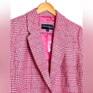 Chadwicks Vibrant Pink Checkered Blazer